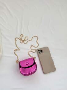 Mini Saddle Bag Metallic Funky Chain Strap