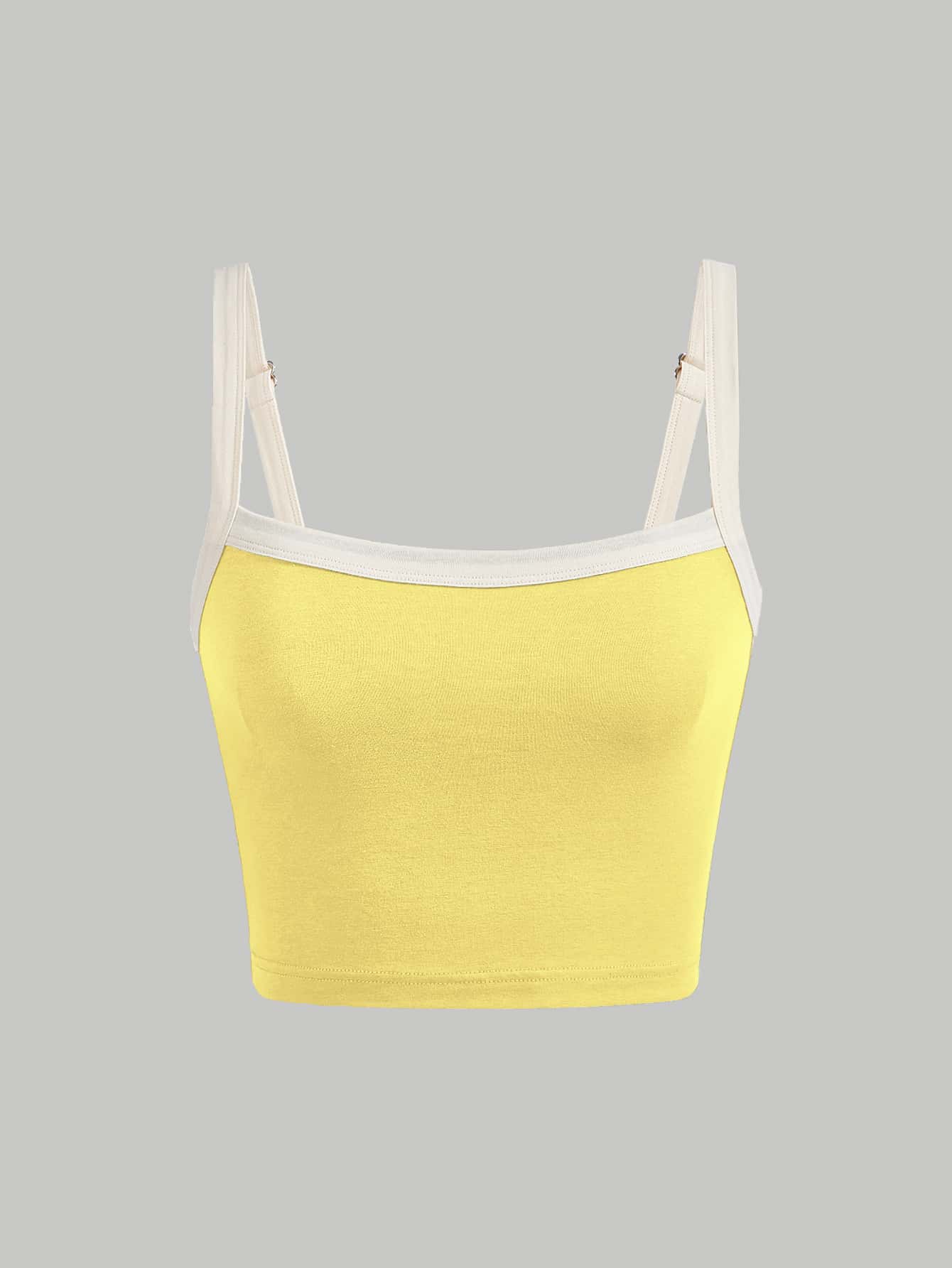 SHEIN MOD 撞色滾邊吊帶上衣 - 黃色 - 查看 1