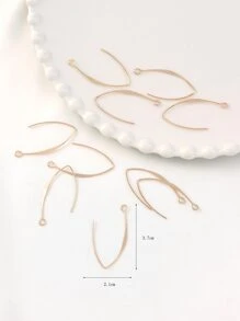 10入組銅金色調簡約 V 型誇張耳環鉤 - 金黃色 - 查看 4