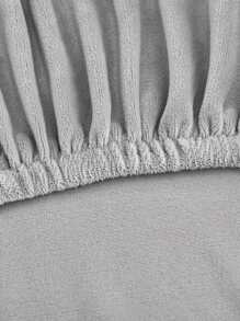 1pc Solid Dining Chair Slipcover, Modern Polyester Stretchy Dining Chair Cover For Home, All Season - Dark Green - View 4