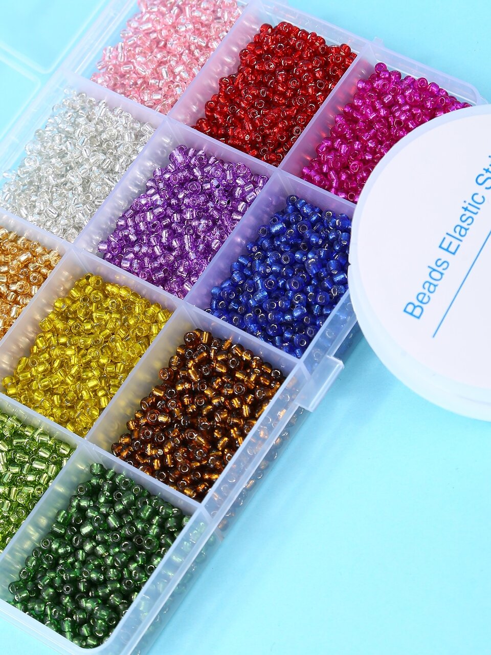 12 Compartments 3mm Rainbow Seed Beads Diy Jewelry Making Material For Women's Bracelet And Necklace
