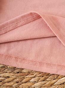 SHEIN LUNE Book And Floral Print Tee - Dusty Pink - View 3