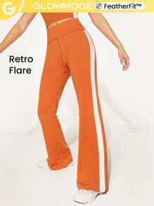 GLOWMODE 31" FeatherFit™ Retro Sport Flared Leggings - Russet Orange - View 2