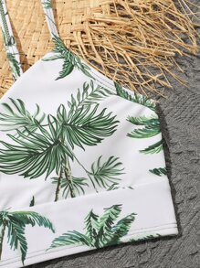 Tween Girl Tropical Print Bikini Set Summer Beach - Multicolor - View 3