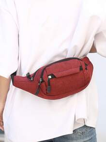 Medium Bum Bag Red Fashionable For Sport - Red - View 4