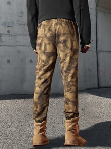 ROMWE MEN Guys Tie Dye Drawstring Pants