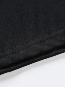 Manfinity Hombres Camiseta con estampado de slogan - Negro - Ver 3