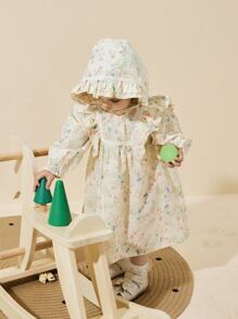 Girls Spring Dress Children's Princess Dress Suit Baby One-Year-Old Dress - Apricot - View 5