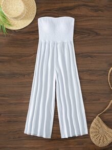 Cover up bandeau unicolor - Blanco - Ver 3