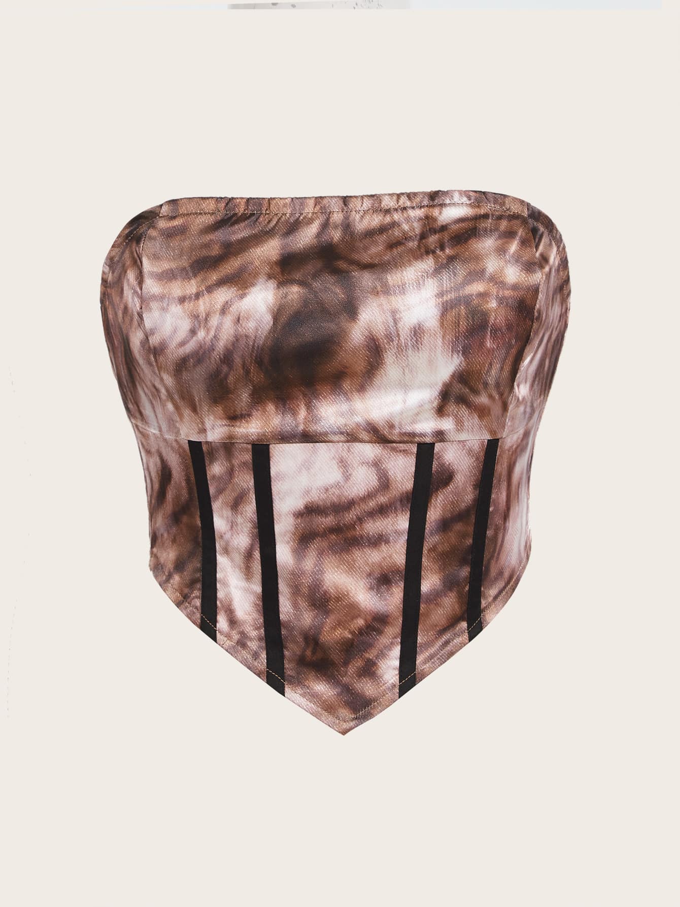 SHEIN ICON 紮染頭巾下擺短款抹胸上衣