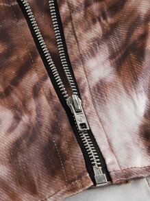 SHEIN ICON 紮染頭巾下擺短款抹胸上衣