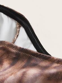 SHEIN ICON 紮染頭巾下擺短款抹胸上衣