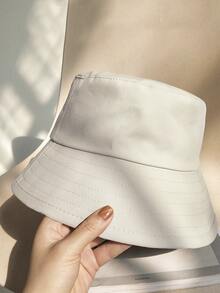 1入組女士素色休閒漁夫帽 - 米色 - 查看 2