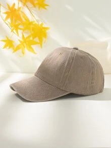 1pc Unisex Solid Casual Baseball Cap - Camel - View 2