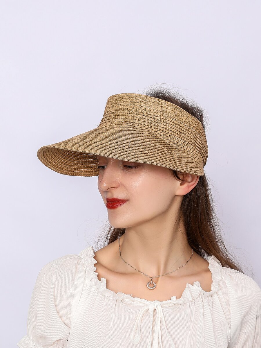 Mũ Rơm Che Nắng Chống Nắng Cho Nữ, Dành Cho Hoạt Động Ngoài Trời - Màu Khaki - Xem 1