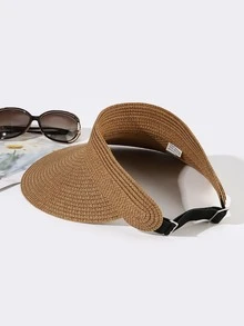 Mũ Rơm Che Nắng Chống Nắng Cho Nữ, Dành Cho Hoạt Động Ngoài Trời - Màu Khaki - Xem 2