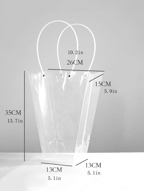 1pc Plastic Gift Bag, Clear Flower Wrapping Bag For Flower SHEIN UK