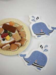 20入組/套紙一次性鯨魚設計紙餐巾適用於派對