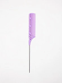1pc Plain Rat Tail Design Hair Comb With Fine Tooth Long Steel Pin For Women Styling Parting Heat Resistant Anti Static, Hair Parting & Teasing, Heat Resistant, For All Types Hair Styling, For Women Girls - Purple - View 2