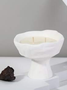 1pc Solid Color Candle Holder, Modern White Candle Stand For Dinner Table - White - View 1