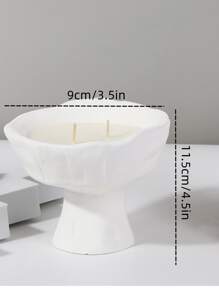 1pc Solid Color Candle Holder, Modern White Candle Stand For Dinner Table - White - View 2