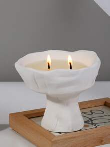 1入組手工製作大豆蠟香薰蠟燭在高的玻璃杯子帶A香薰蠟燭,完美適合婚禮 - 白色 - 查看 3