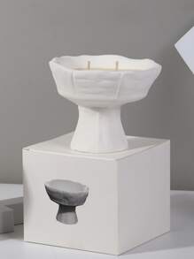 1入組手工製作大豆蠟香薰蠟燭在高的玻璃杯子帶A香薰蠟燭,完美適合婚禮 - 白色 - 查看 5