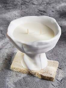 1入組手工製作大豆蠟香薰蠟燭在高的玻璃杯子帶A香薰蠟燭,完美適合婚禮 - 白色 - 查看 6