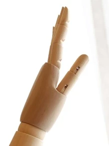 1pc 28 CM Wooden Hand Design Decoration Craft, Modern Adjustable Hand Wood Decorative Object For Home - Apricot - View 3