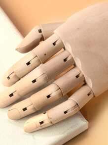 1pc 28 CM Wooden Hand Design Decoration Craft, Modern Adjustable Hand Wood Decorative Object For Home - Apricot - View 5