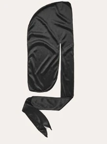 1pc Men Solid Durag - Black - View 2