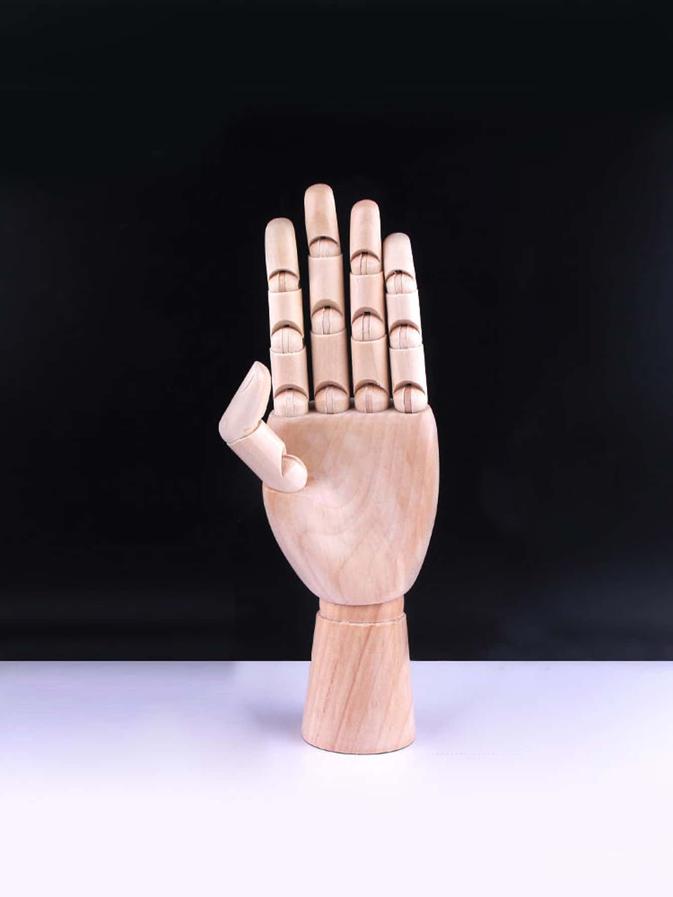 1pc 28 CM Wooden Hand Design Decoration Craft, Modern Adjustable Hand Wood Decorative Object For Home - Apricot - View 1