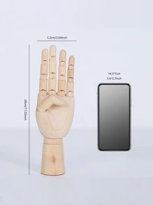 1pc 28 CM Wooden Hand Design Decoration Craft, Modern Adjustable Hand Wood Decorative Object For Home - Apricot - View 4