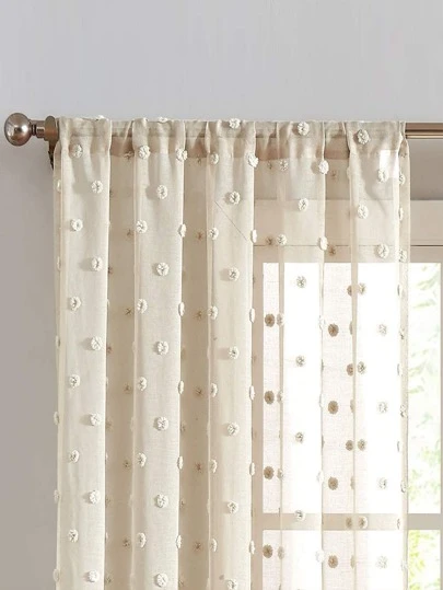 1pc Beige Wool Felt Ball Curtain, Simple And Practical Multi-Use