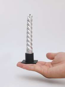 4pcs Iron Candle Holder, Simple Mini Black Candle Stand For Dinner Table - Black - View 5