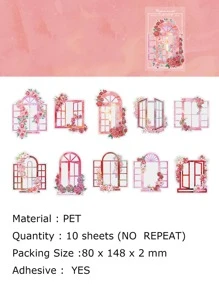 10 miếng dán cửa sổ & hoa văn các loại, miếng dán thủ công DIY đa năng sáng tạo tại nhà - Nhiều màu - Xem 3