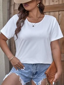 SHEIN LUNE Women's Plus Size Short Sleeve T-shirt