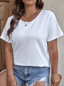 SHEIN LUNE Women's Plus Size Short Sleeve T-shirt