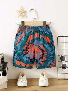 Toddler Boys Tie Dye Elastic Waist Shorts - Multicolor - View 1