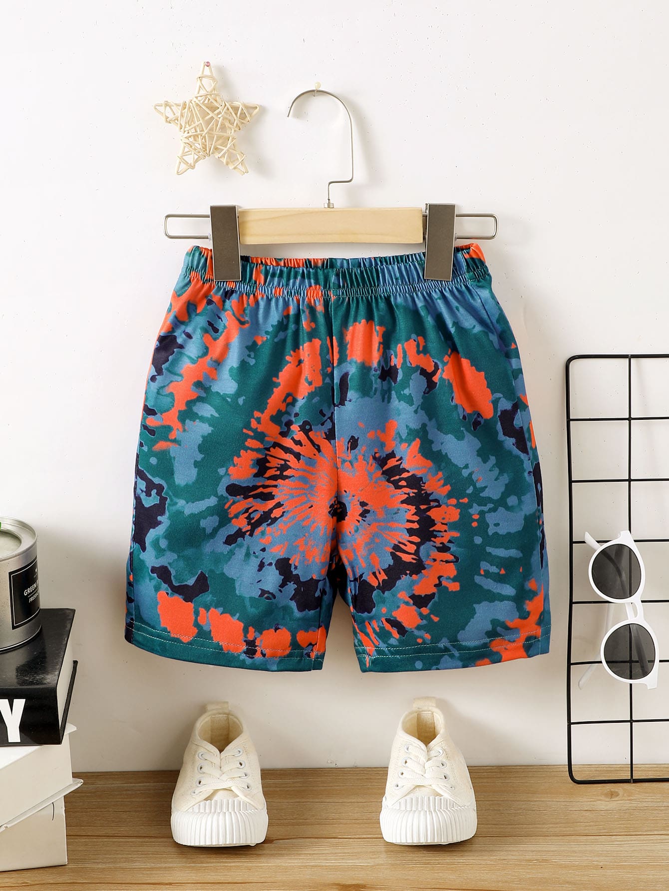 Toddler Boys Tie Dye Elastic Waist Shorts - Multicolor - View 1