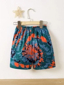 Toddler Boys Tie Dye Elastic Waist Shorts - Multicolor - View 2