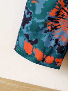 Toddler Boys Tie Dye Elastic Waist Shorts - Multicolor - View 5