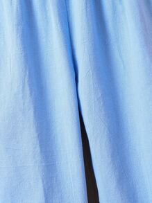 Toddler Boys Solid Elastic Waist Trousers - Blue - View 4