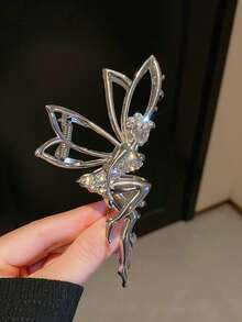 Mujer 1 pieza Garra de pelo con diseño de diamante de imitación hada creativo para fiesta - Plateado - Ver 1