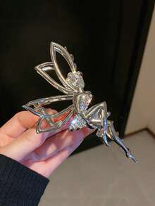 Mujer 1 pieza Garra de pelo con diseño de diamante de imitación hada creativo para fiesta - Plateado - Ver 3