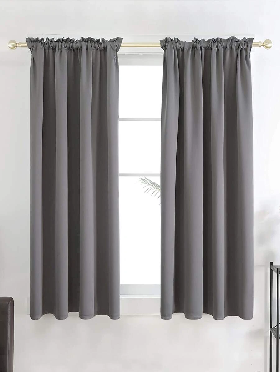 1 rèm cản sáng màu xám nhạt, rèm cản sáng cách nhiệt chặn tia UV, thích hợp cho phòng khách, phòng ngủ, làm tối phòng khi mất điện, mùa thu/đông - Màu Xám nhạt - Xem 1