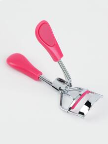 1支寬角輕量級睫毛捲翹器,自然捲曲,持久,不傷害眼皮,攜帶方便的化妝工具,不銹鋼夾子,白色和粉色 - 玫紅色 - 查看 1