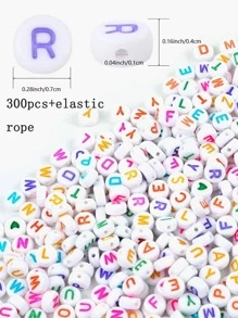 300 cái Hạt DIY & 1 cái Dây Thun - Nhiều màu - Xem 4