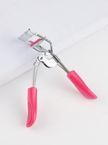 1支寬角輕量級睫毛捲翹器,自然捲曲,持久,不傷害眼皮,攜帶方便的化妝工具,不銹鋼夾子,白色和粉色 - 玫紅色 - 查看 5