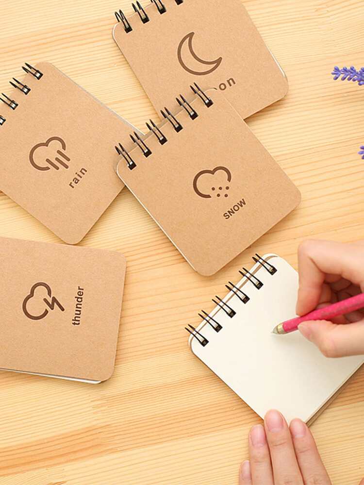 1 pezzo lettere & modello di nuvola promemoria semplice portabile mini Blocco note a fogli mobili - Bianco - Visualizzare 2